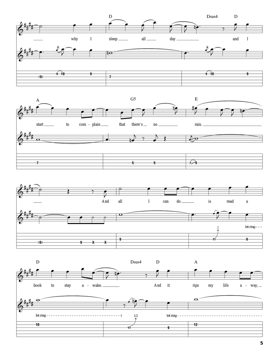 No Rain Acoustic Guitar scores gallery preview page 5