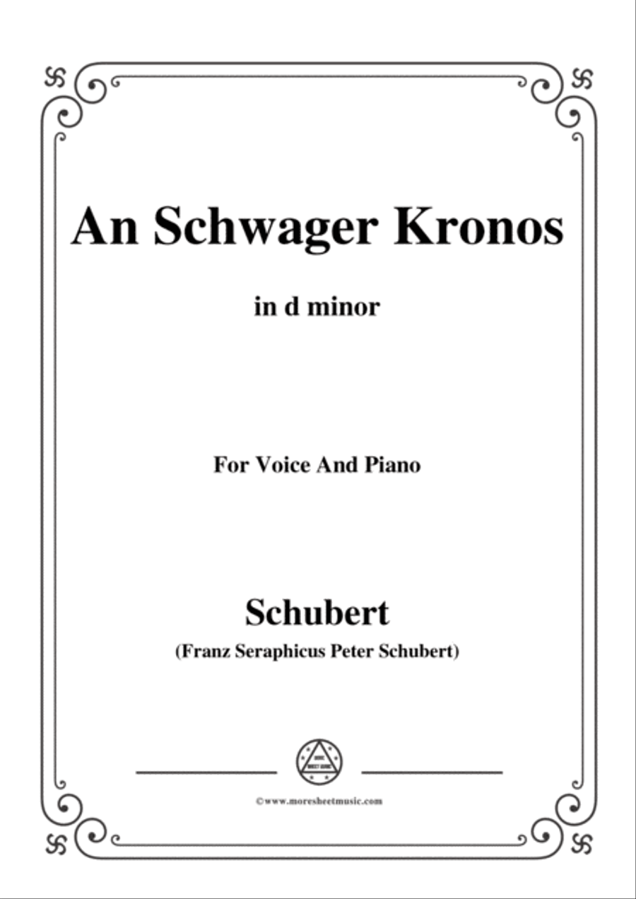 Schubert-An Schwager Kronos,Op.19 No.1,in d minor,for Voice&Piano Voice scores gallery preview page 1