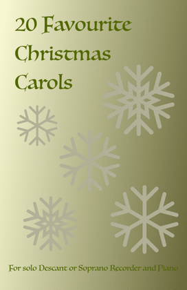 Book cover for 20 Favourite Christmas Carols for solo Recorder and Piano