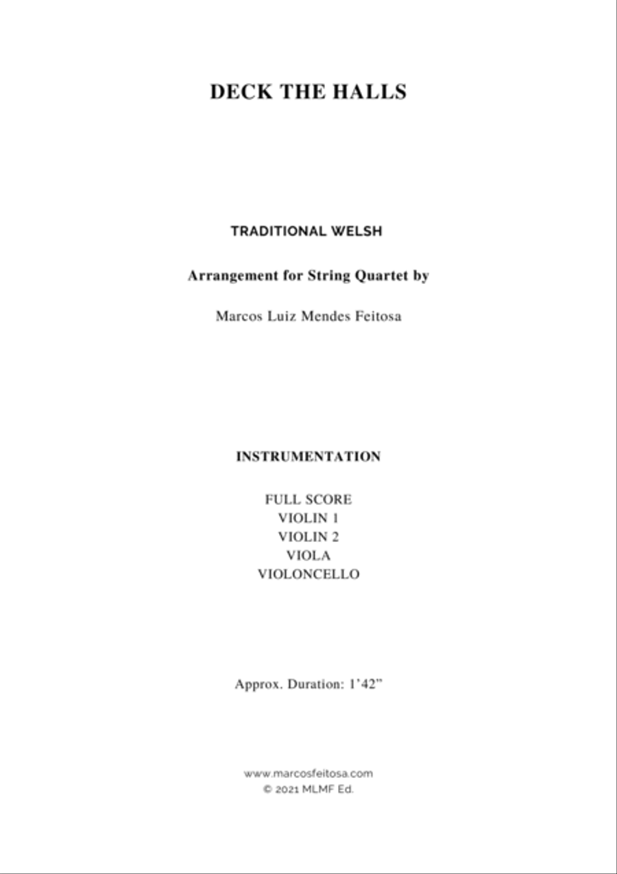Deck The Halls - String Quartet String Quartet scores gallery preview page 2