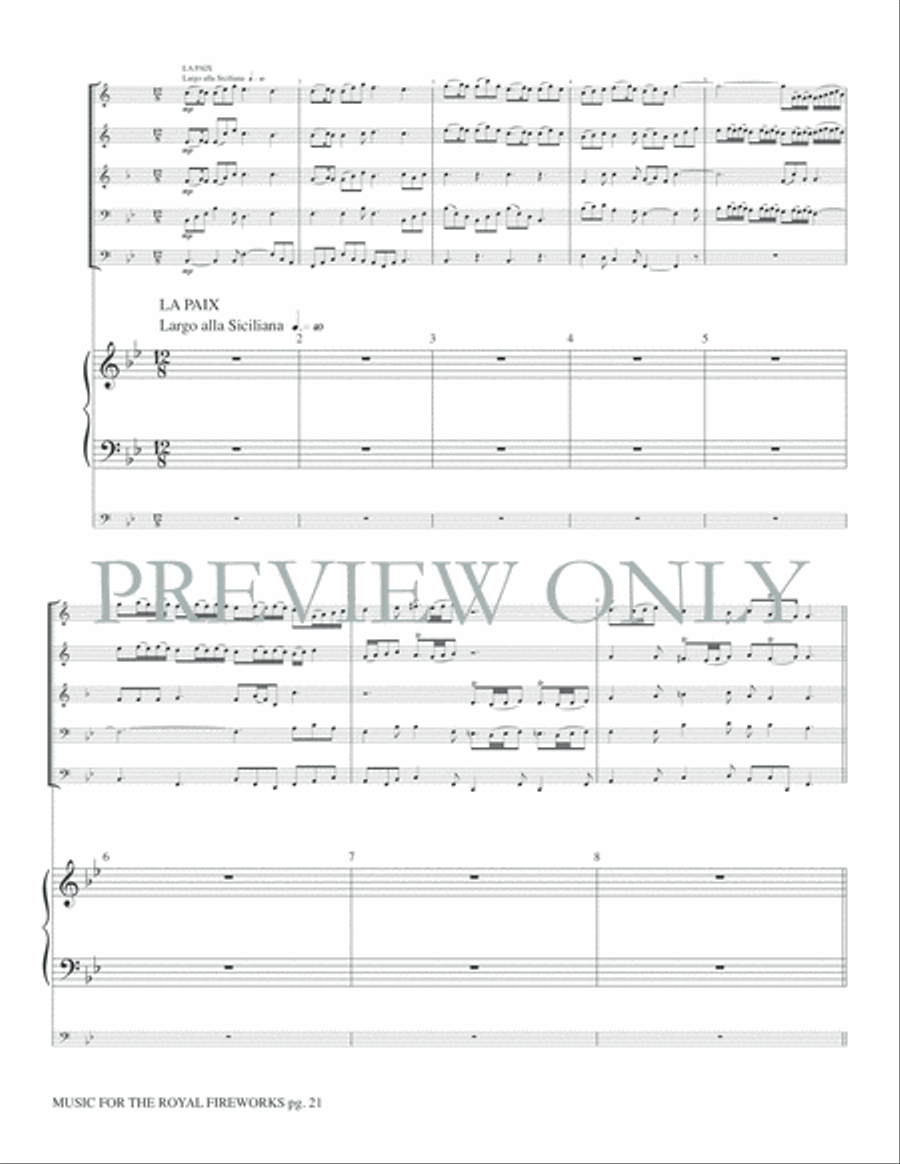 Music for the Royal Fireworks Brass Ensemble scores gallery preview page 23