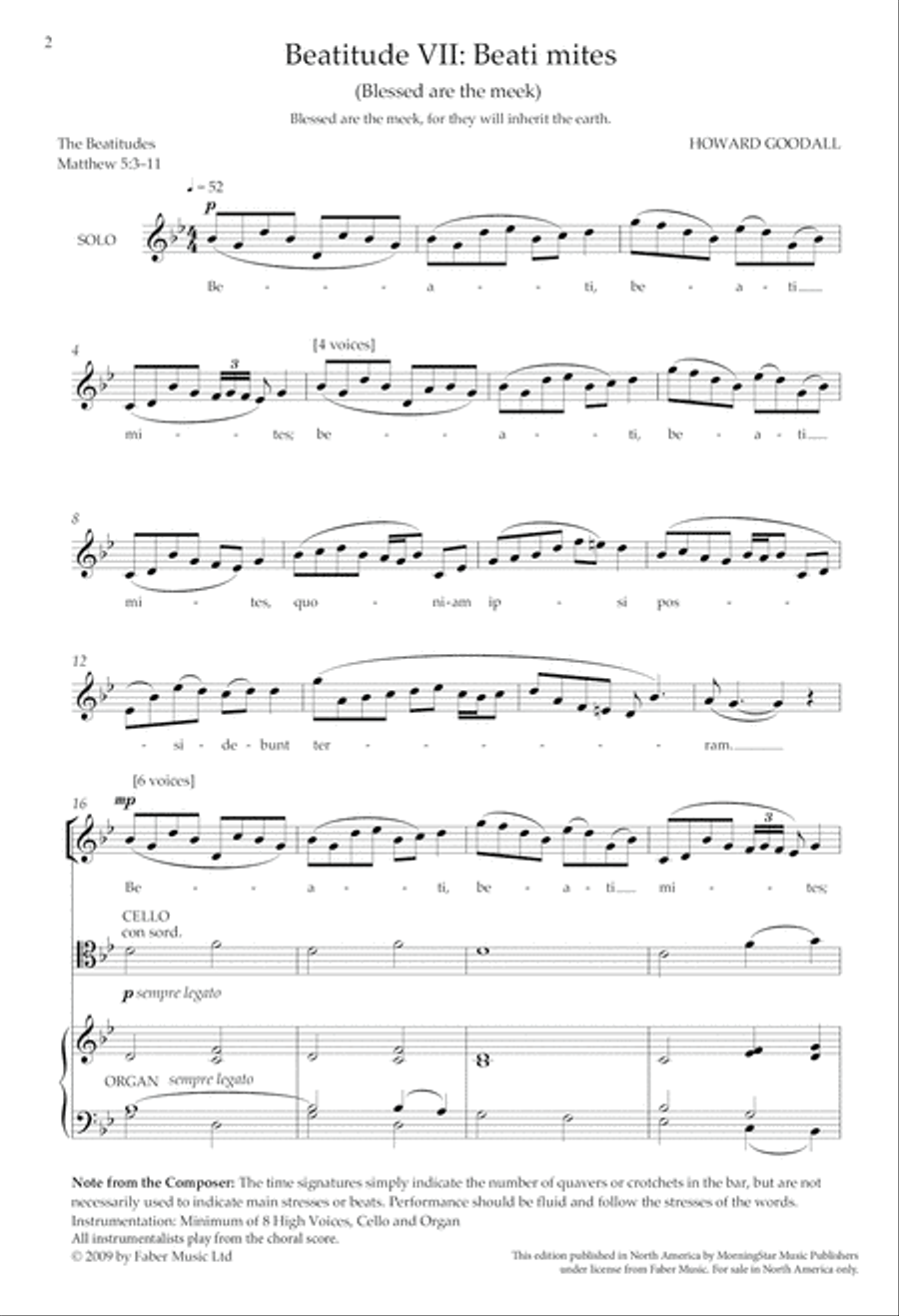 Beatitude VII: Beati mites (Blessed are the meek) Unison Choir scores gallery preview page 3