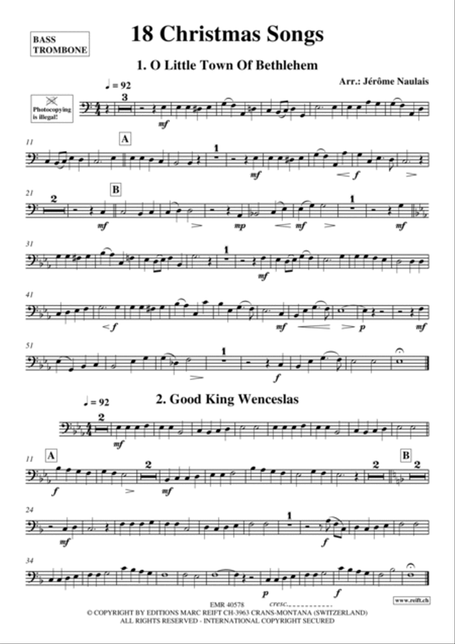 18 Christmas Songs 18 Christmas Songs Trombone scores gallery preview page 2