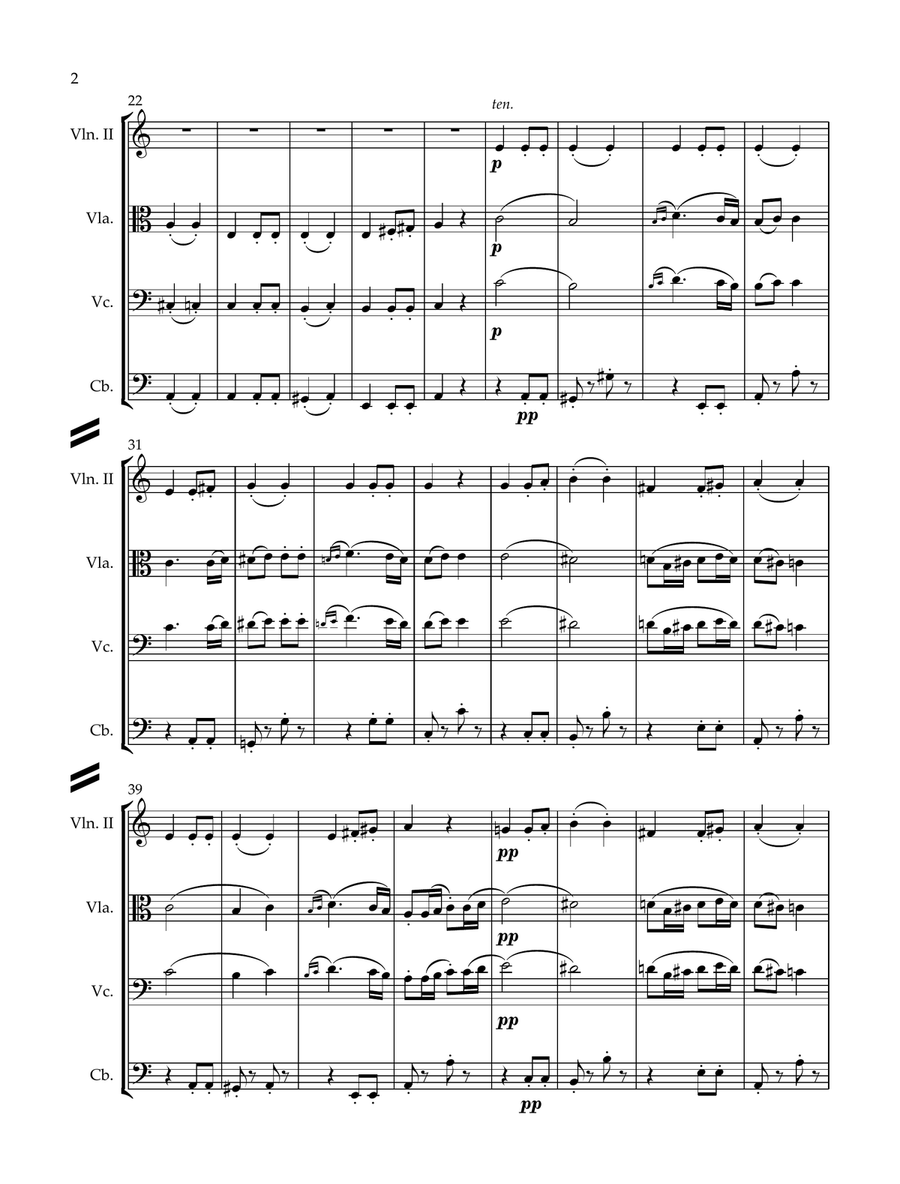 Beethoven Symphony No. 7, Movement 2 - Chamber Orchestra/Nonet Chamber Orchestra scores gallery preview page 2