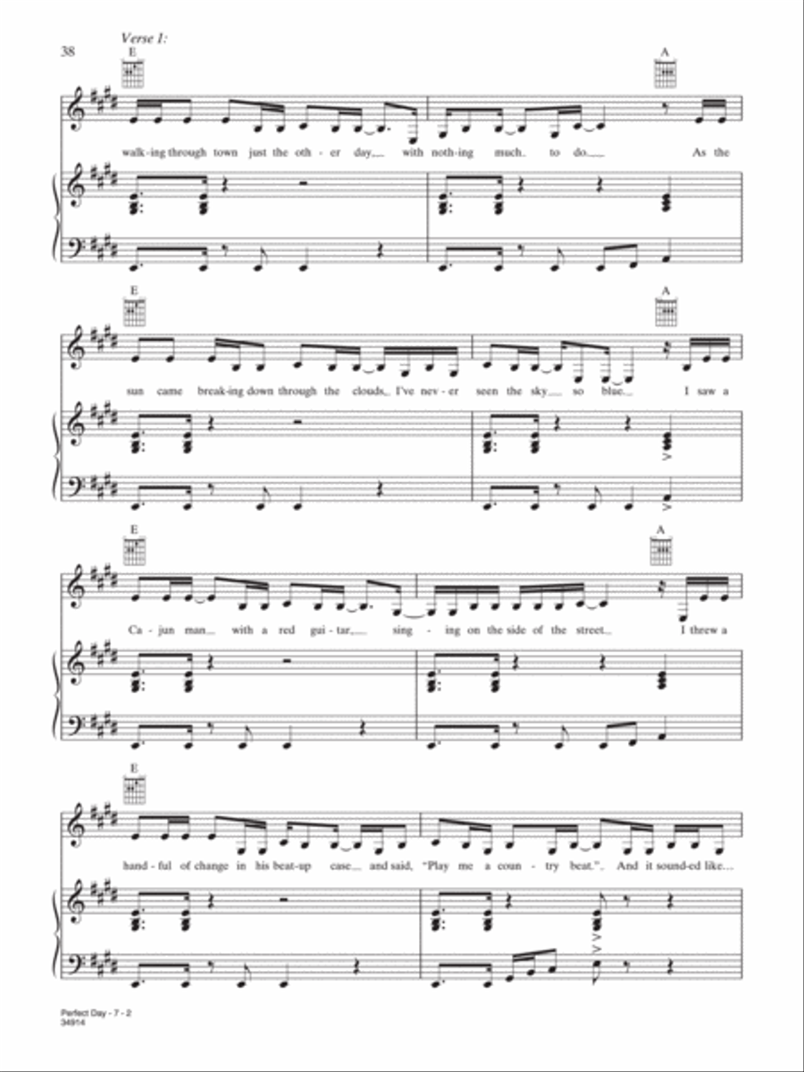 Perfect Day Piano, Vocal, Guitar scores gallery preview page 2