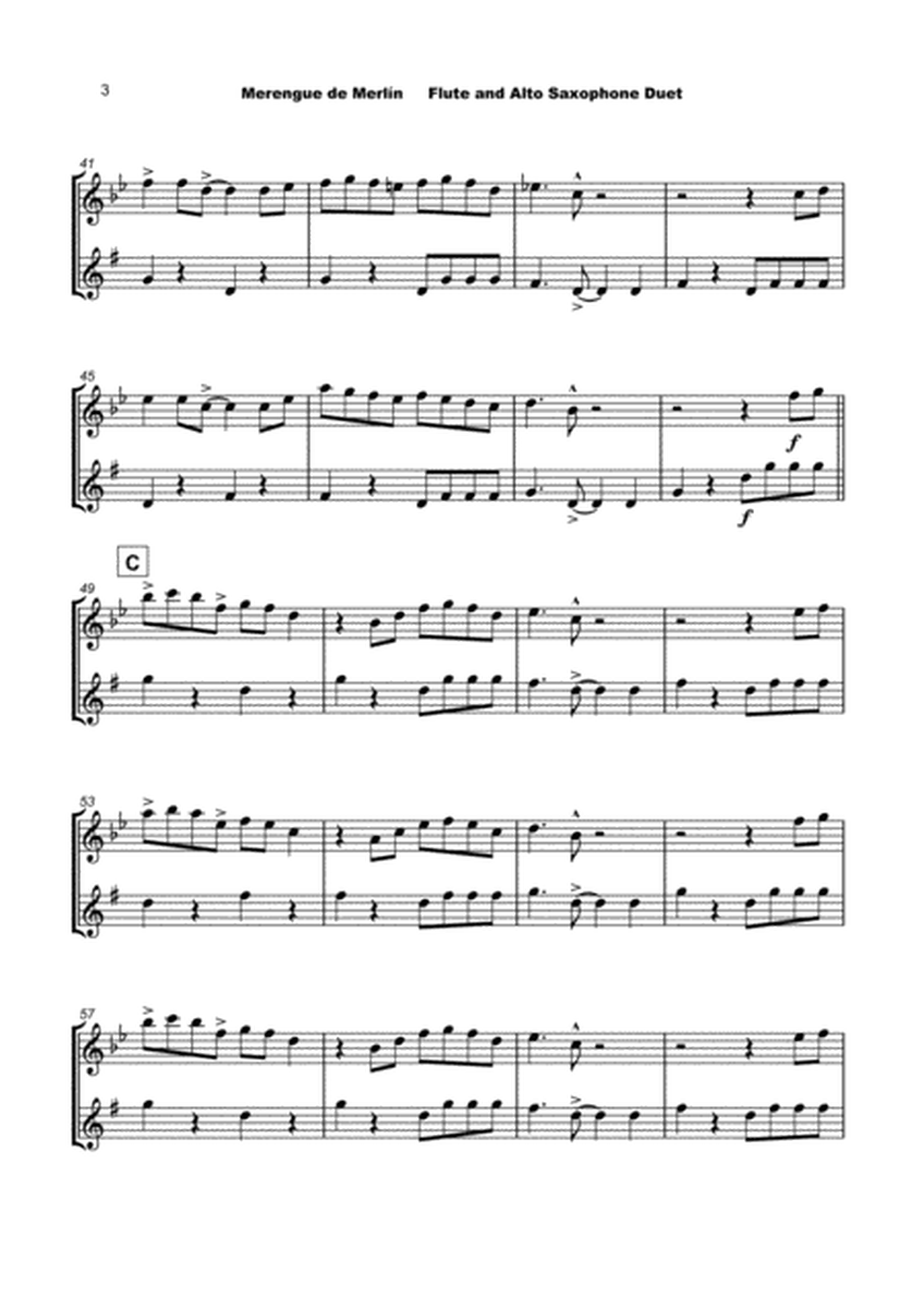 Merengue de Merlín, for Flute and Alto Saxophone Duet