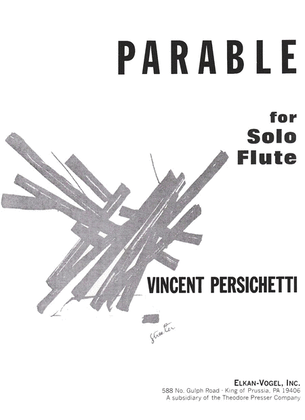 Book cover for Parable For Solo Flute