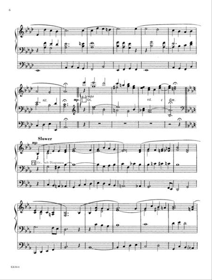 Easy Organ Transcriptions of Four Favorite Mormon Hymns, No. 3 Organ Solo scores gallery preview page 5
