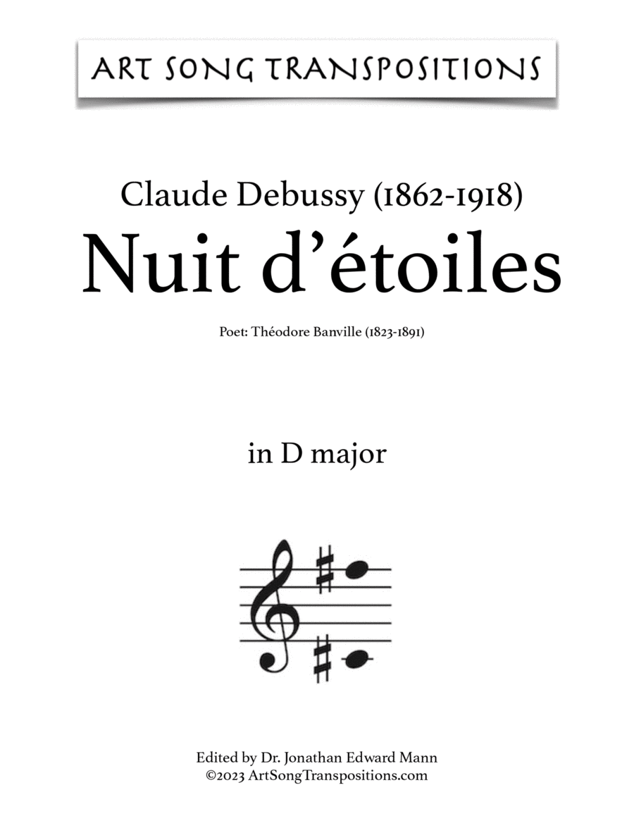 DEBUSSY: Nuit d'étoiles (transposed to D major)