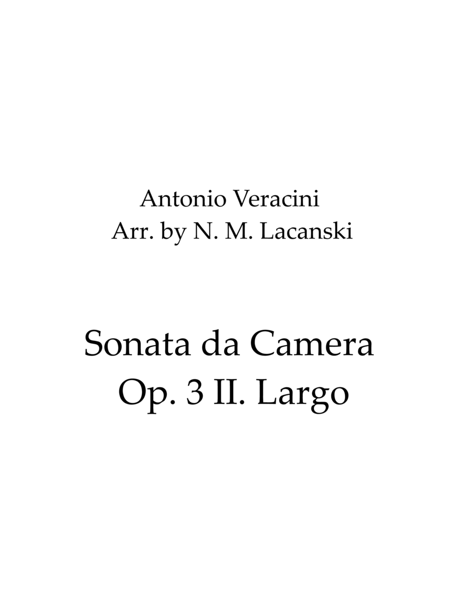 Sonata da Camera Op. 3 II. Largo Viola scores gallery preview page 1