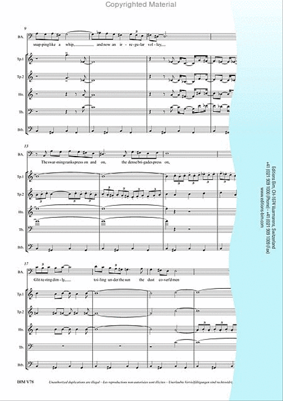 Songs of War and Loss Brass Quintet scores gallery preview page 7
