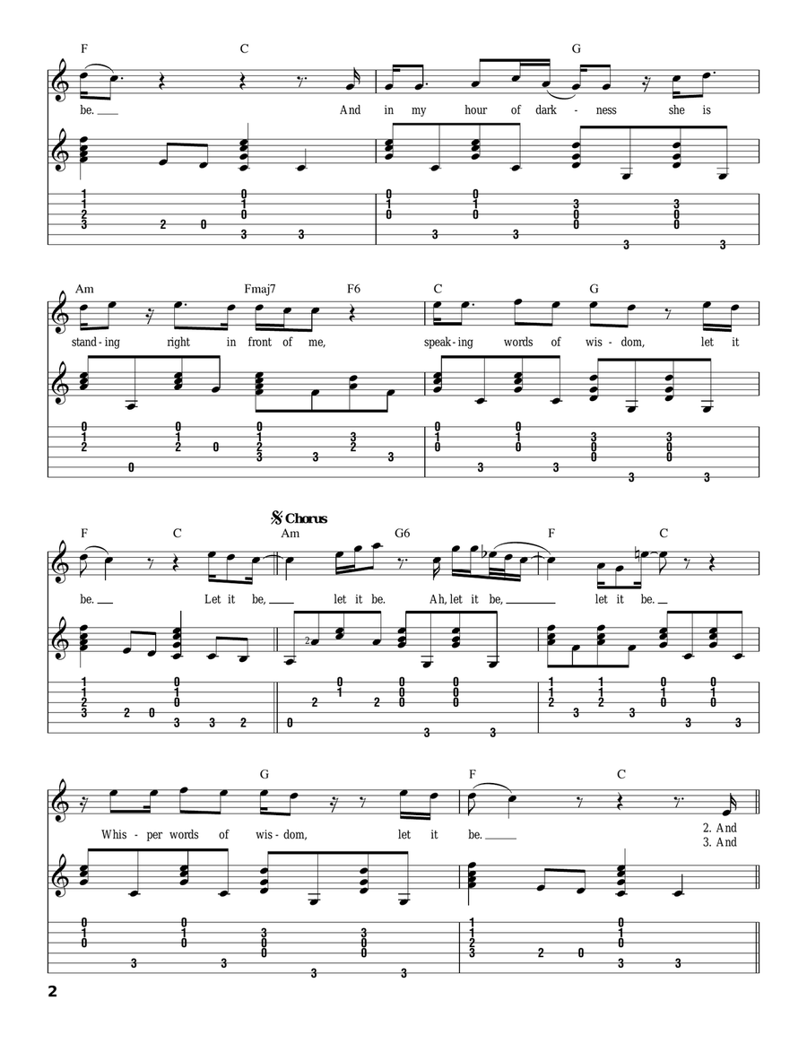 Let It Be Let It Be Acoustic Guitar scores gallery preview page 2