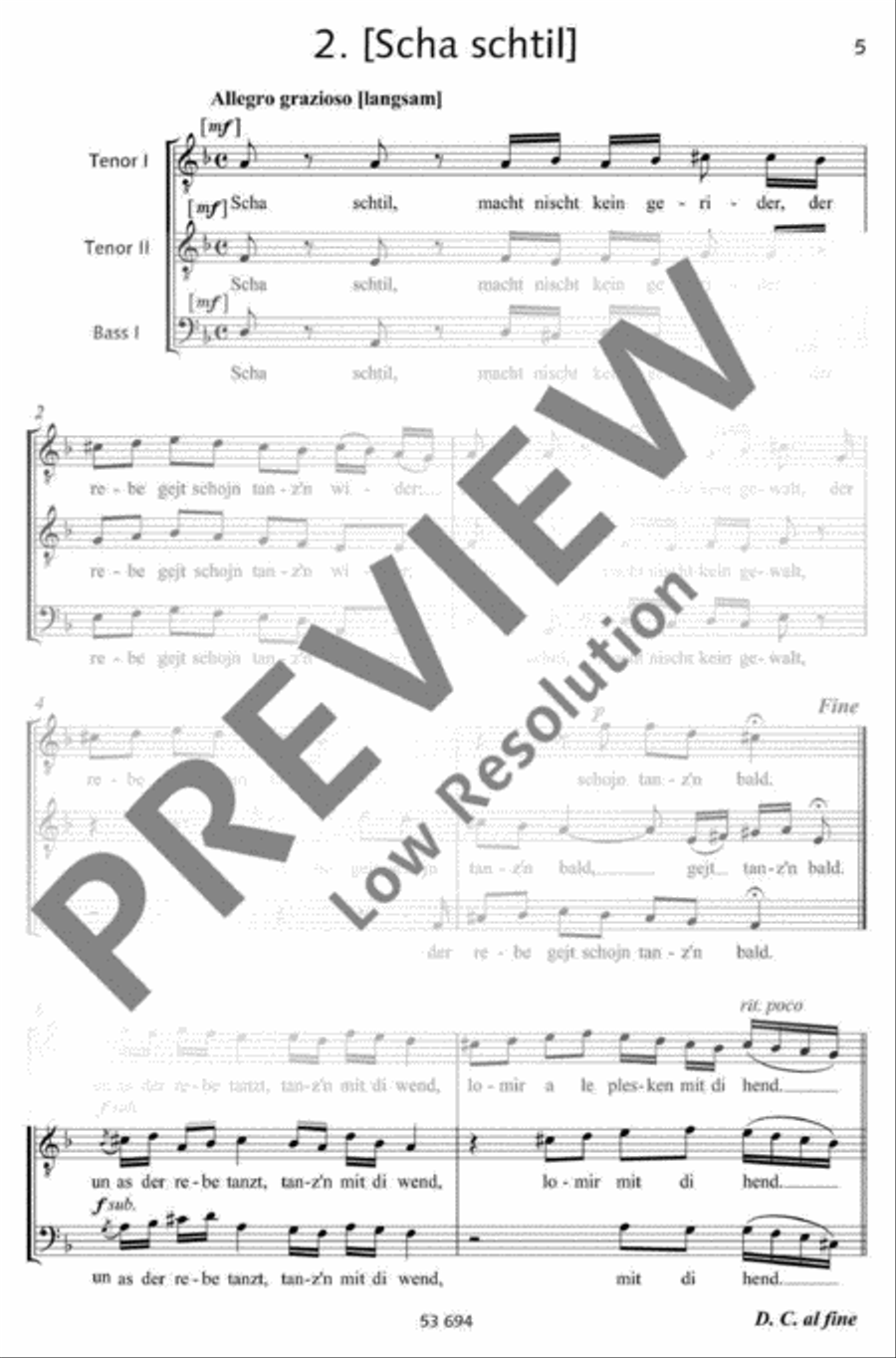 Three Yiddish pieces for male choir TTBB scores gallery preview page 6