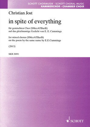 Book cover for in spite of everything – on the poem by E.E. Cummings
