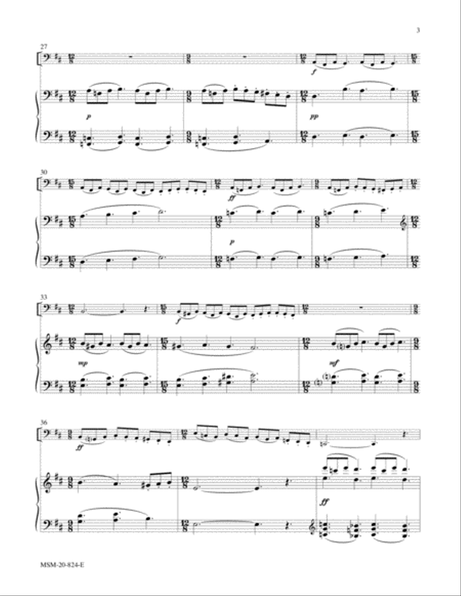 Hyfrydol for Bass Instrument and Piano Cello scores gallery preview page 3