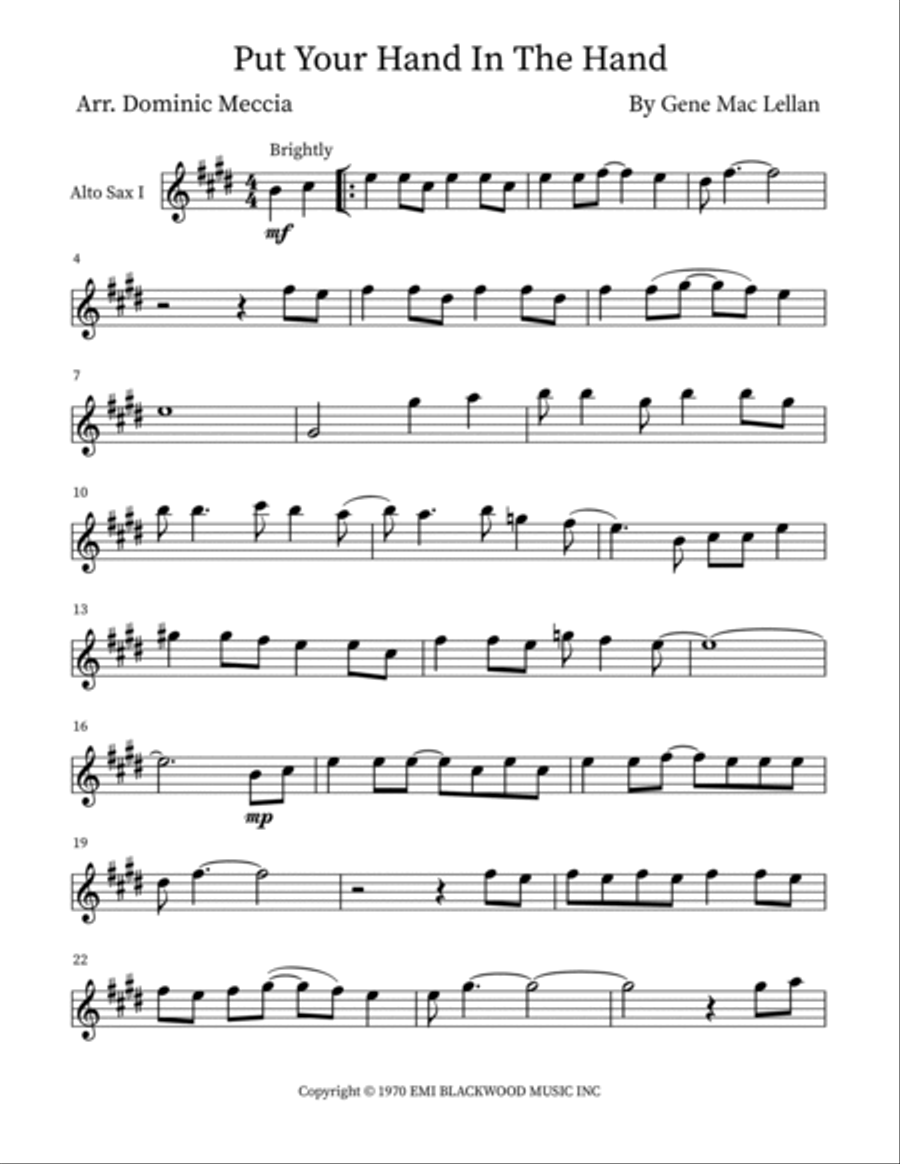 Put Your Hand In The Hand Saxophone Quartet scores gallery preview page 5