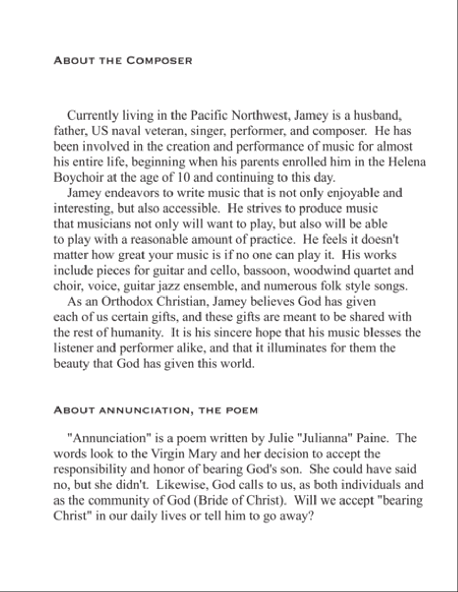 Annunciation Annunciation 4-Part scores gallery preview page 3
