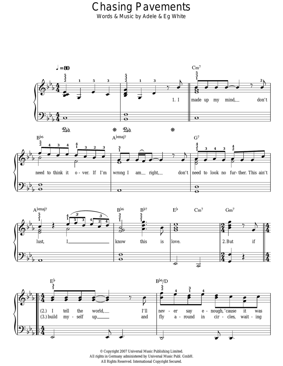 Chasing Pavements Voice scores gallery preview page 1