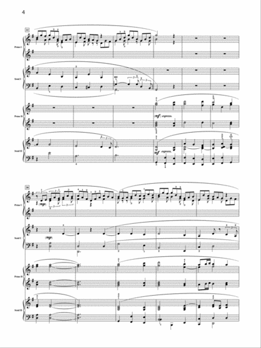 Jesu, Joy of Man's Desiring - Piano Quartet (2 Pianos, 8 Hands) Cello scores gallery preview page 4