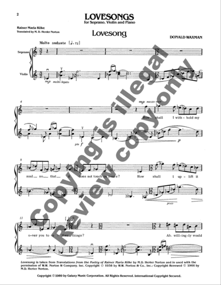 Lovesongs Soprano Voice scores gallery preview page 3