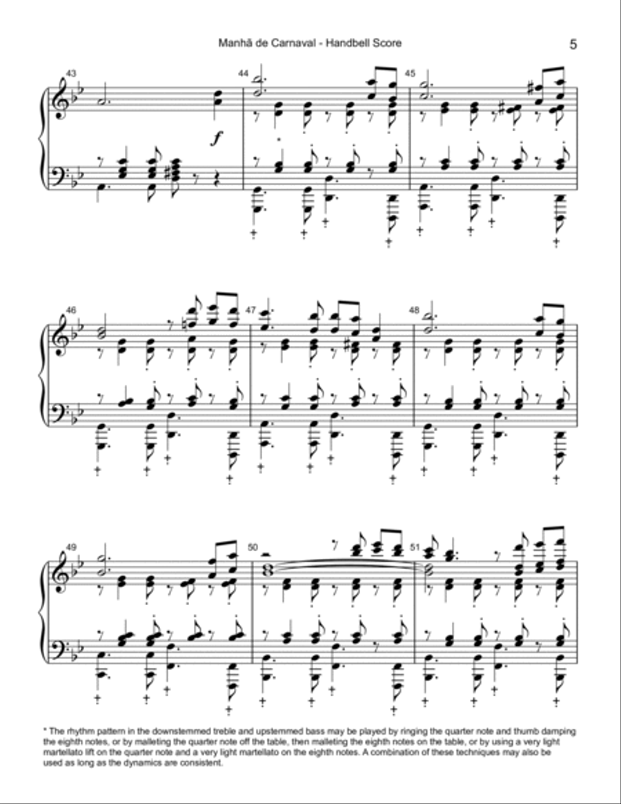 A Day In The Life Of A Fool (manha De Carnaval) Handbell Choir scores gallery preview page 5