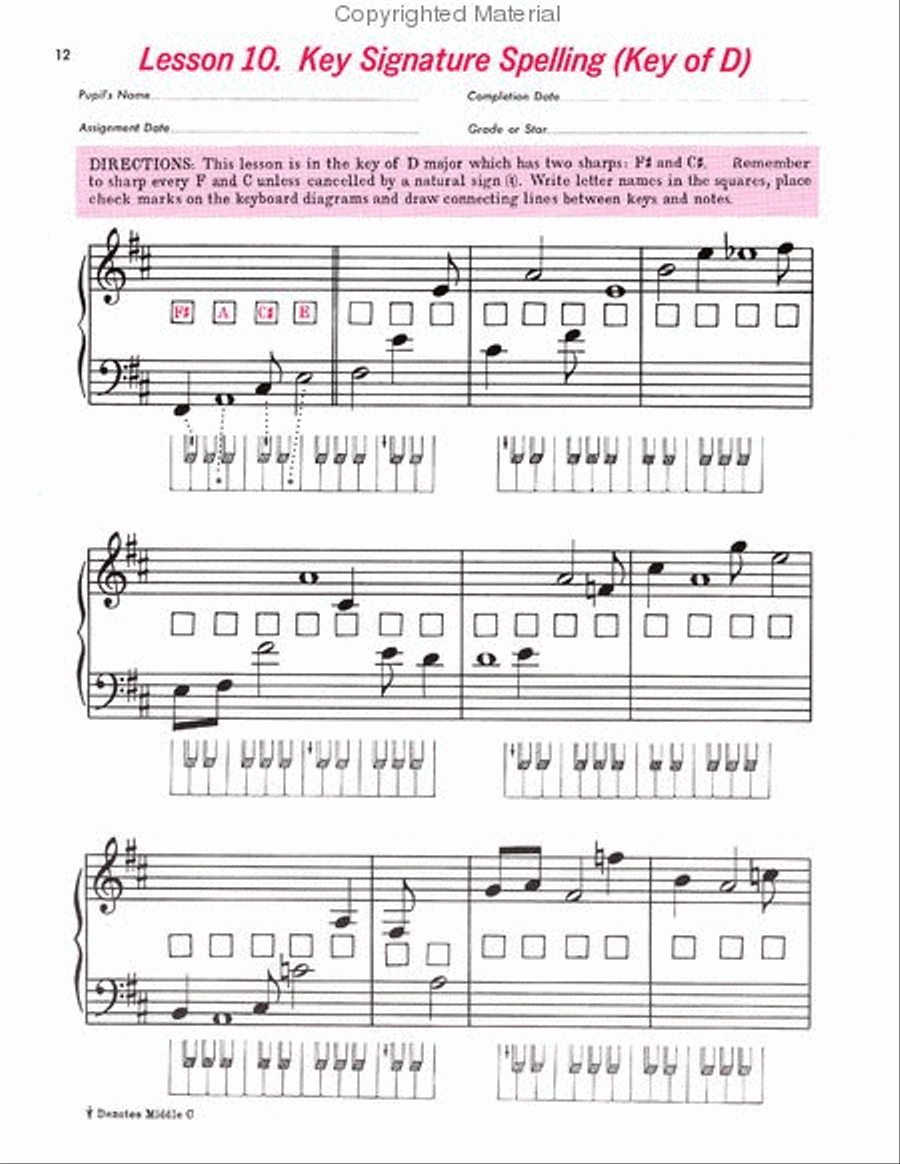 Keynote Speller Level 1 Piano Method scores gallery preview page 2