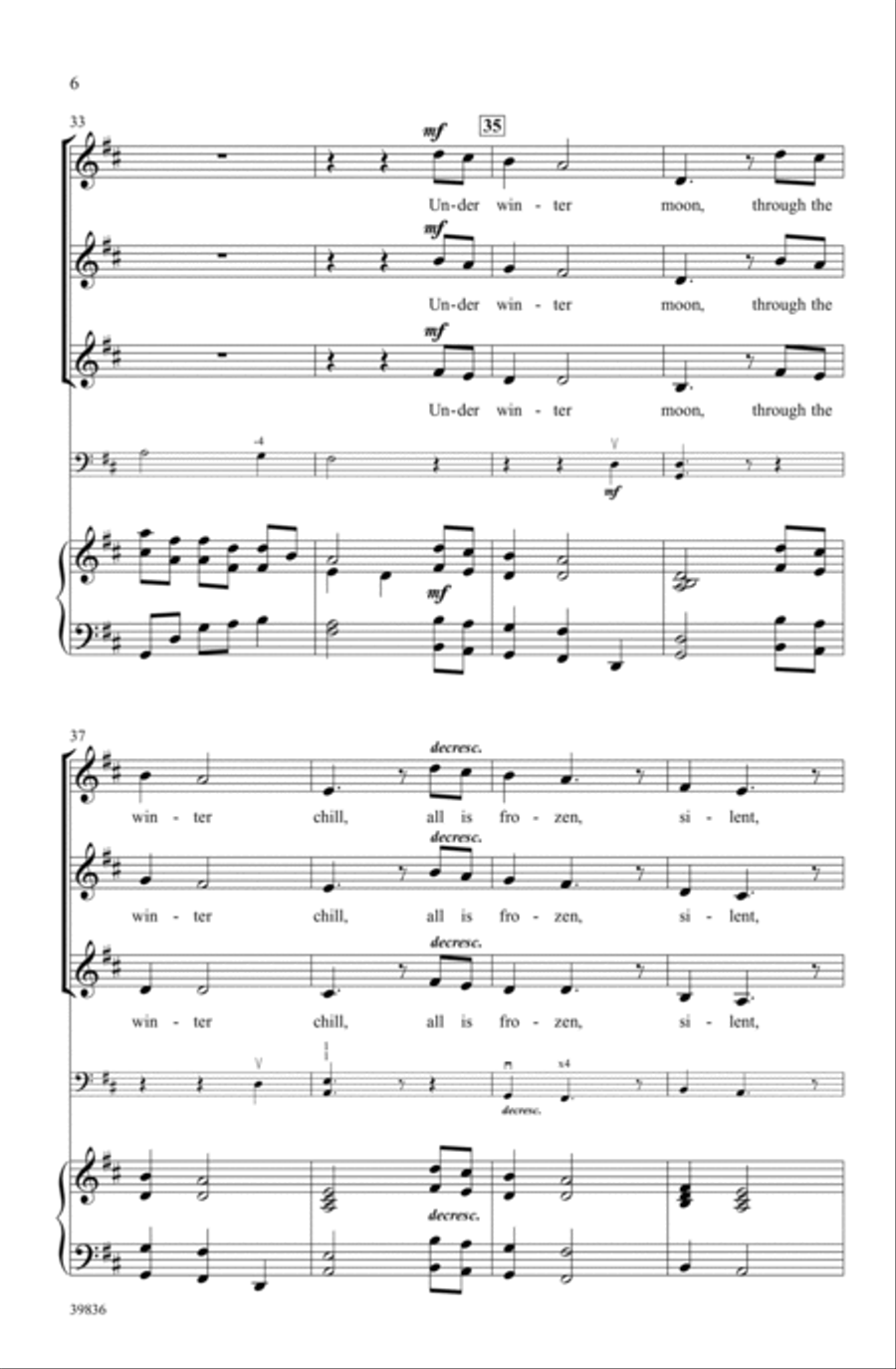 Under Winter Moon Choir scores gallery preview page 5