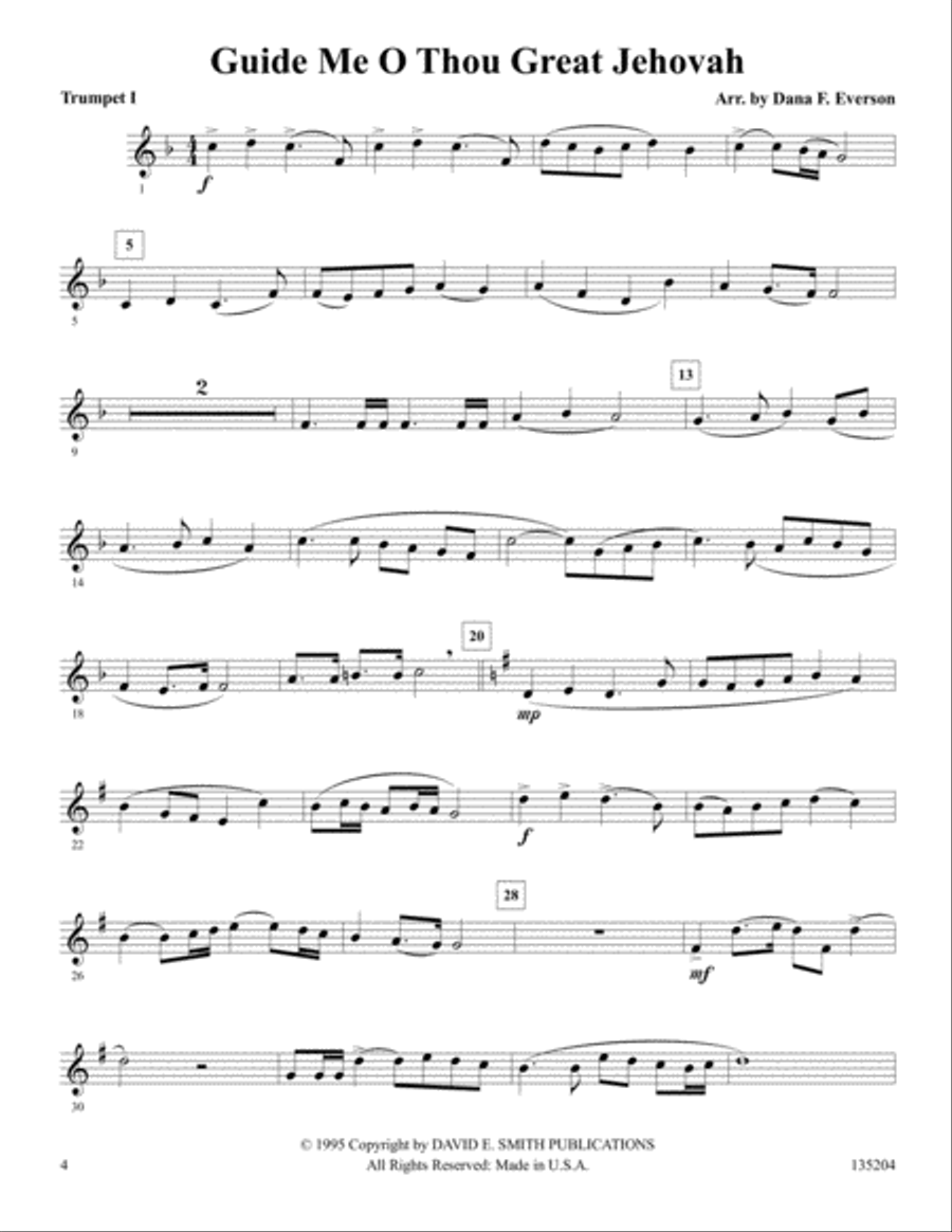Guide Me, O Thou Great Jehovah Brass Duet scores gallery preview page 4