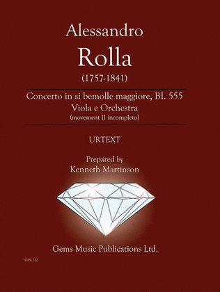 Concerto in si bemolle maggiore, BI. 555 Viola e Orchestra