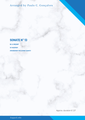 SONATE Nº 13 - 1st Movement - W. A. MOZART