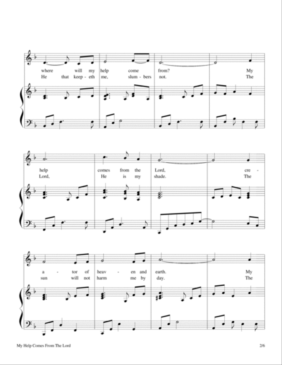 My Help Comes From The Lord (Psalm 121) Voice scores gallery preview page 2