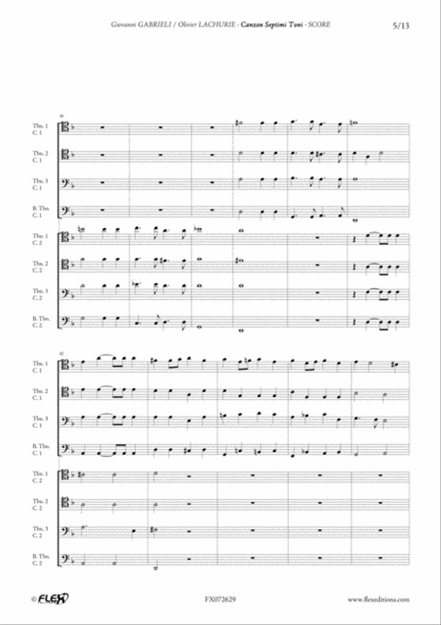 Canzon Septimi Toni a 8 Trombone scores gallery preview page 5