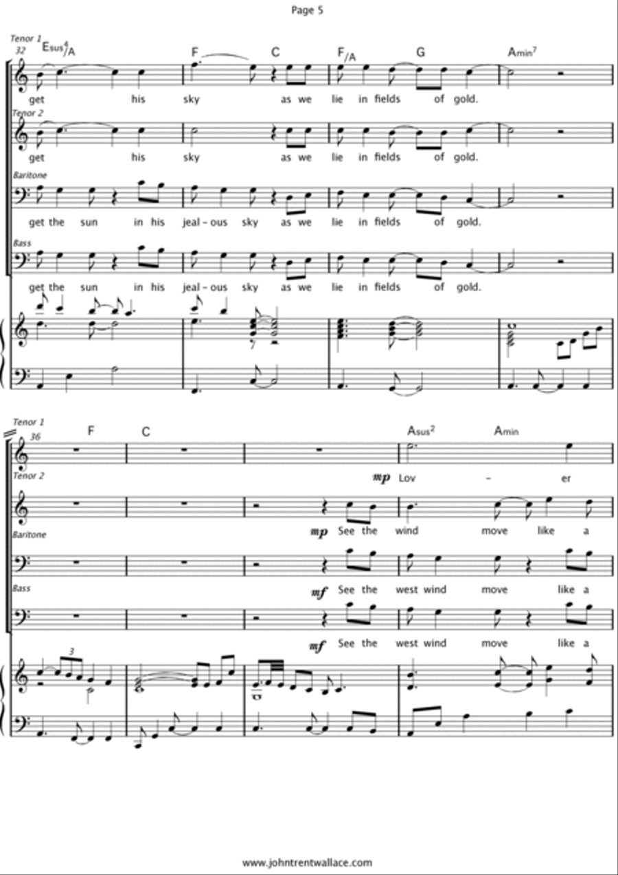 Fields Of Gold TTBB scores gallery preview page 5