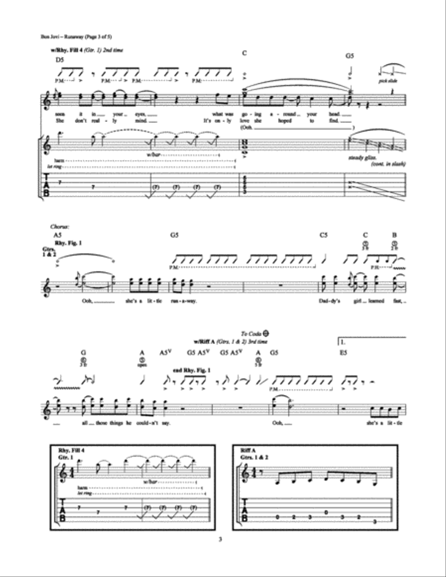 Runaway Electric Guitar scores gallery preview page 3