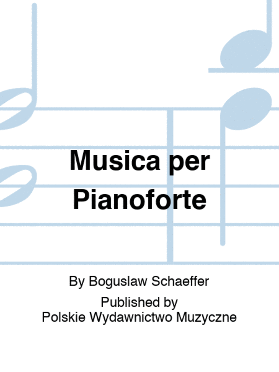 Musica per Pianoforte Piano Solo scores gallery preview page 1
