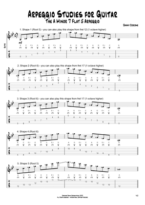 Arpeggio Studies for Guitar - The A Minor 7 Flat 5 Arpeggio