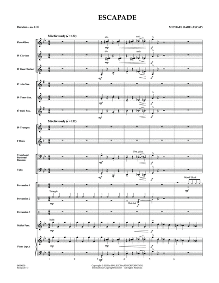 Escapade - Conductor Score (Full Score)