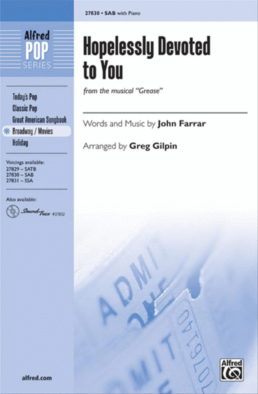 Hopelessly Devoted to You 3-Part scores gallery preview page 1