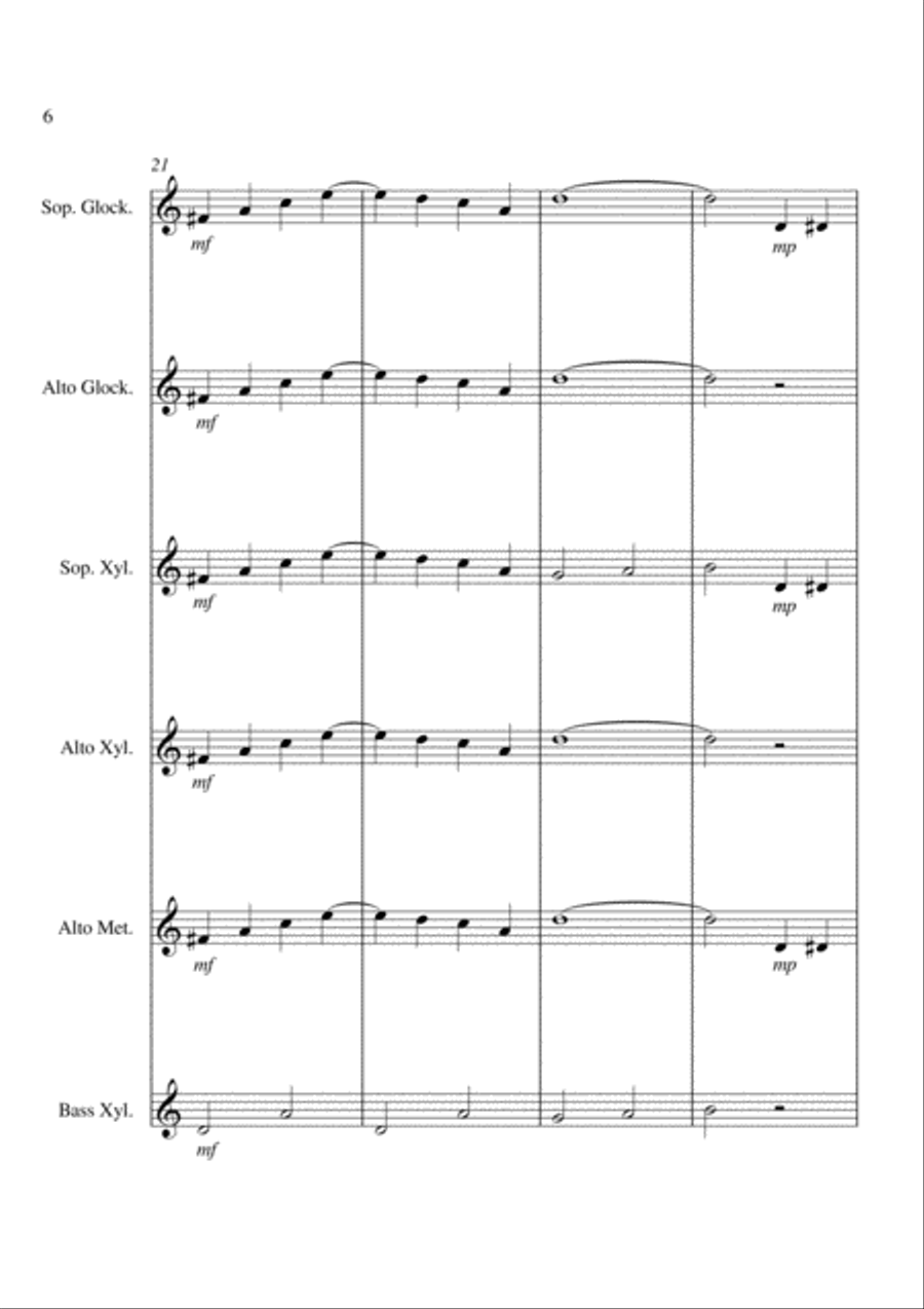 The Entertainer (Main Theme) - For Orff Ensemble Percussion Ensemble scores gallery preview page 6