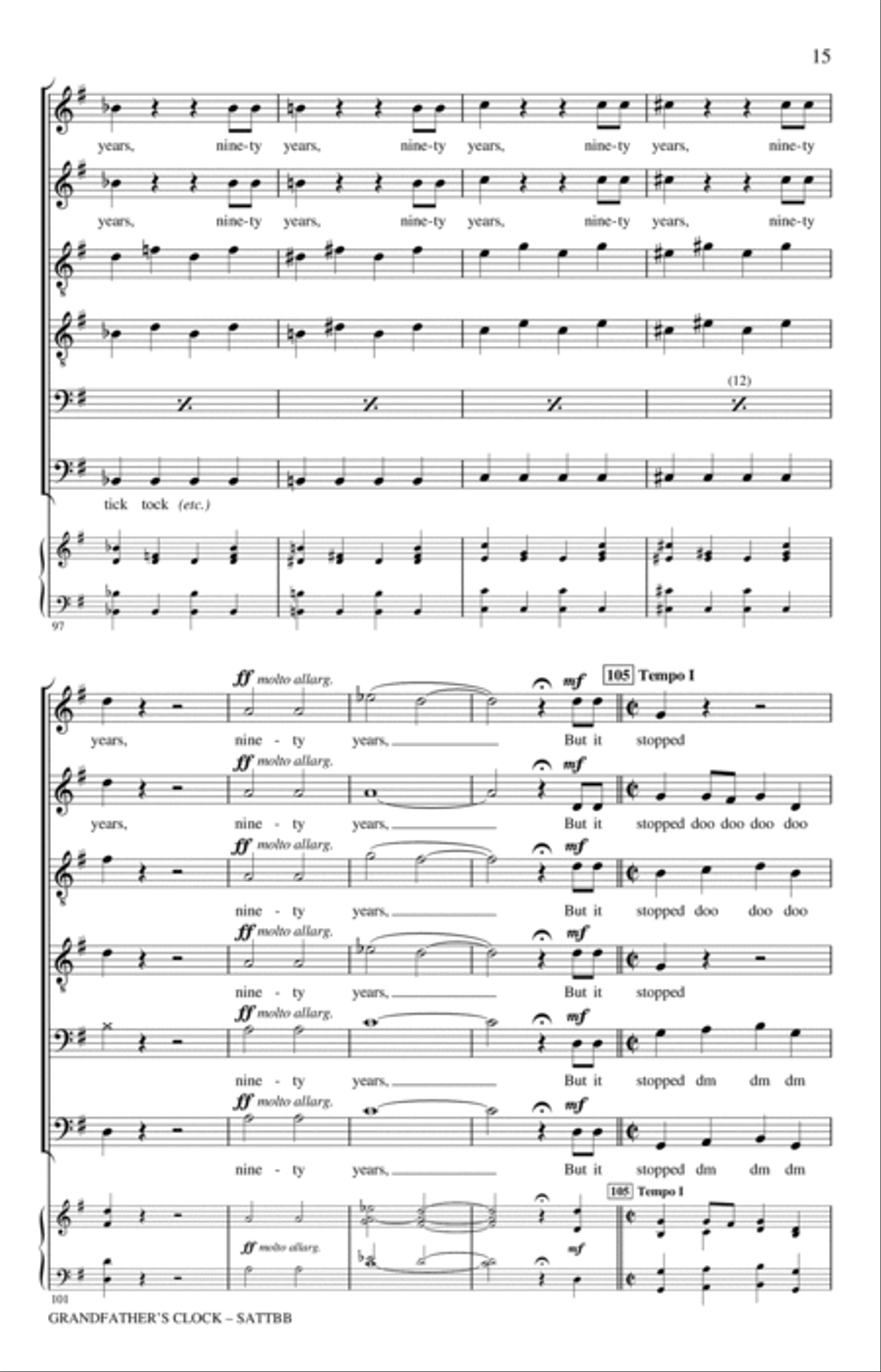 Grandfather's Clock (arr. Philip Lawson) A Cappella scores gallery preview page 14