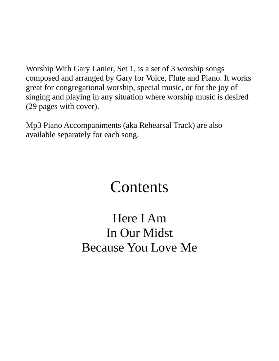 WORSHIP WITH GARY LANIER, Set 1 (Voice, Flute & Piano) Small Ensemble scores gallery preview page 2