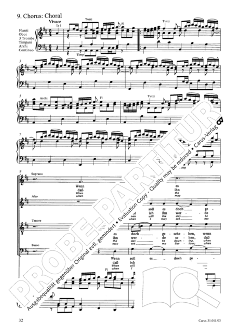 Lobet Gott in seinen Reichen (Himmelfahrtsoratorium) 4-Part scores gallery preview page 33