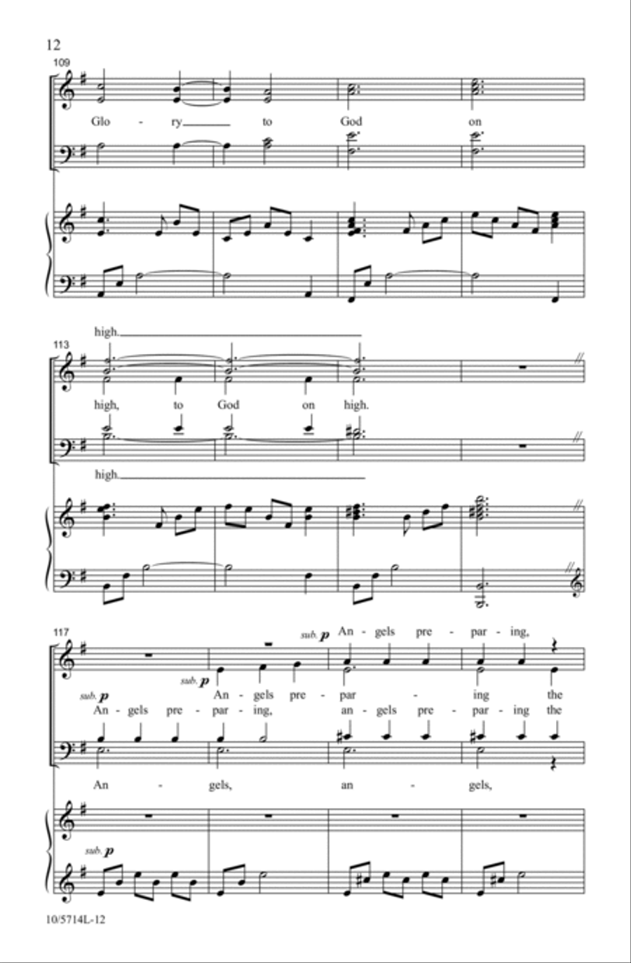 Angels Preparing the Song 4-Part scores gallery preview page 12