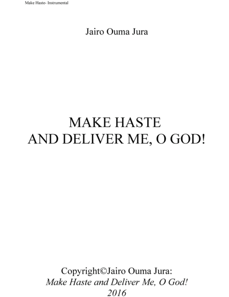 Make Haste and Deliver me, O God! "2018 Chamber Music Contest Entry" image number null