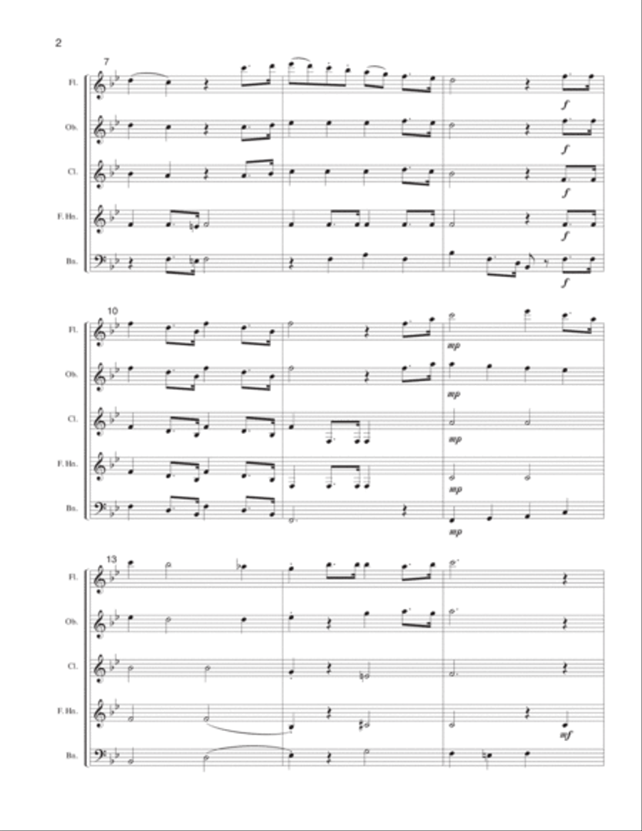 La Marseillaise, the French National Anthem Woodwind Quintet scores gallery preview page 3