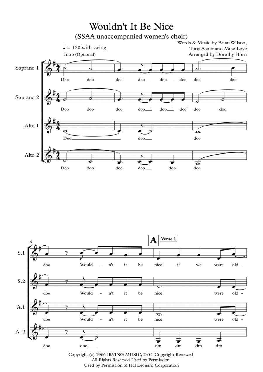 Wouldn't It Be Nice Wouldn't It Be Nice SSAA scores gallery preview page 1