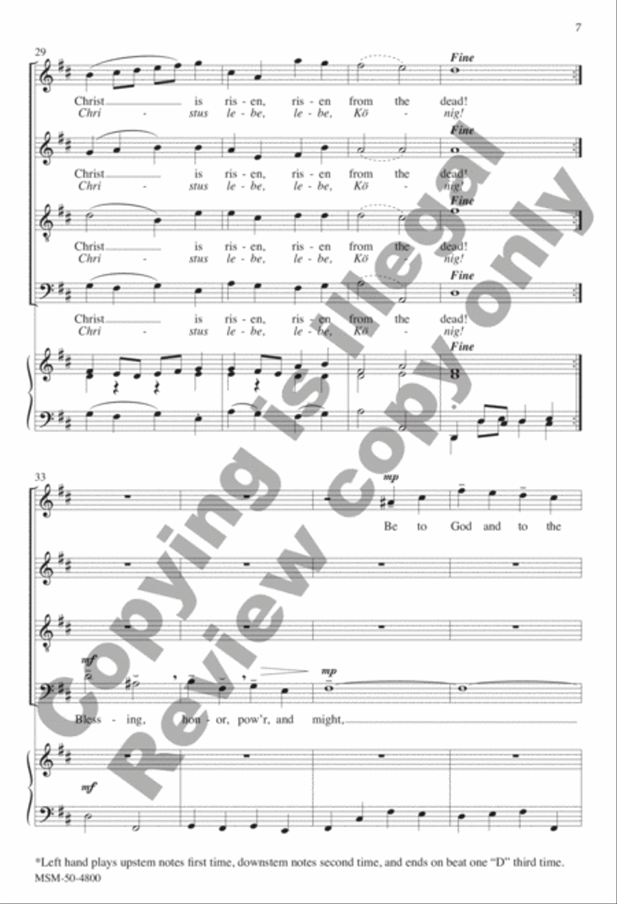 Christ Is Risen/Christus lebe, lebe, König (Choral Score) 4-Part scores gallery preview page 7