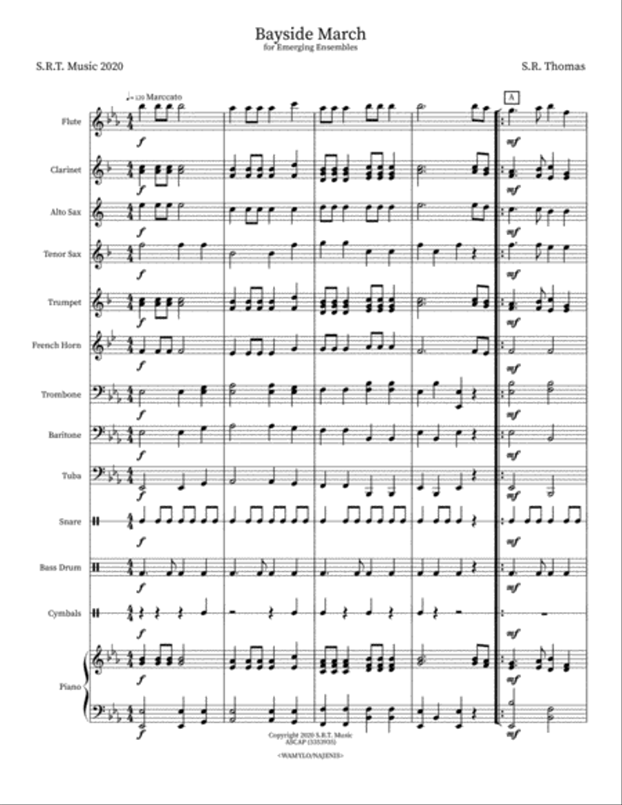 Bayside March Concert Band scores gallery preview page 1