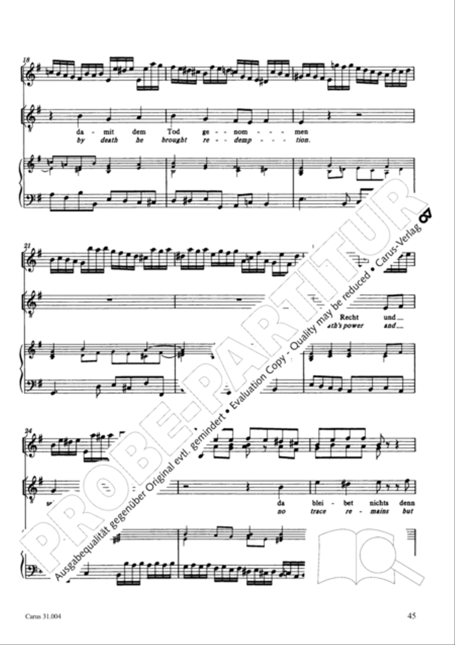 Christ lay in death's cold prison (Christ lag in Todesbanden) 4-Part scores gallery preview page 46