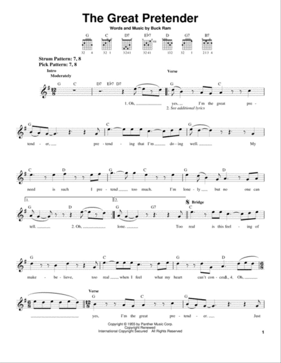 The Great Pretender The Great Pretender Acoustic Guitar scores gallery preview page 1